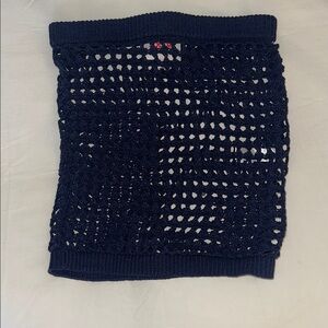 SOLID & STRIPED Dark Blue Crochet Coverup